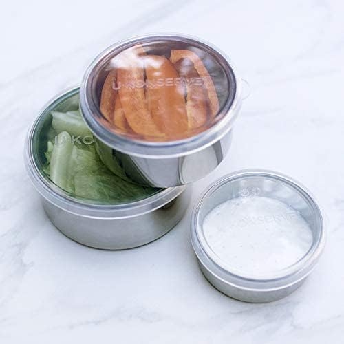 U Konserve Stainless Steel Round Food Storage Bento Box Container, Leak Proof Silicone Lid Dishwasher Safe - Plastic Free, 5oz