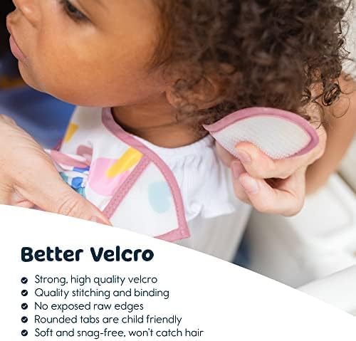 Tiny Twinkle Mess-Proof Baby Bibs for Eating | Waterproof, Wipeable Toddler Bibs with Catch-All Pocket | Feeding Bibs for Girls & Boys(3 Pack, Floral Pop)