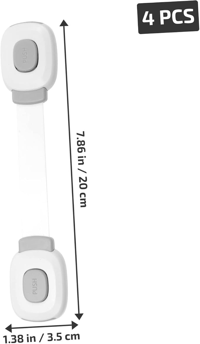 4pcs Boy Girl Safety Lock Childproof Drawer and Cabinet Latch Easy to Install No Drilling Required for Fridge Toilet and Bedside Table Use