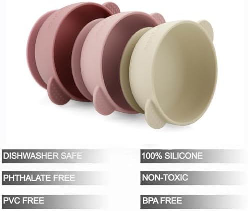 PandaEar 3 Pack Toddler Plates & Baby Bowls