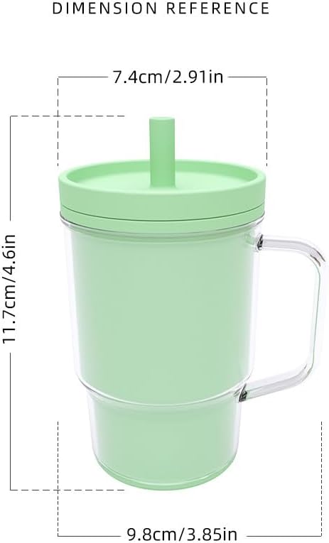 Silicone Sippy Toddlers Cup with Handle & Reusable Silicone Straws for Kids ABS Baby Training Cup with Soft Spout Heat-Resistant, Leak-Proof, Sweat &Spill Proof, No Spill Flip-It 8.8oz (Green)