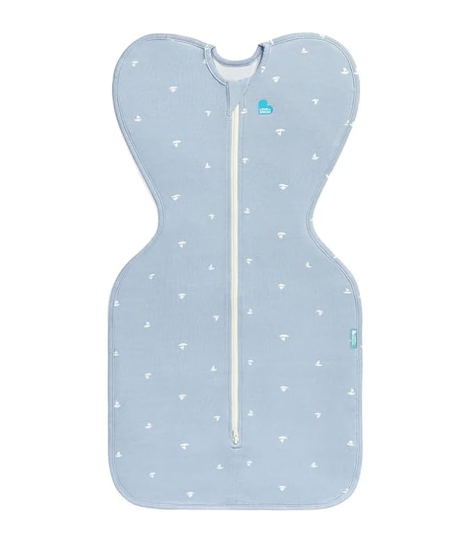 Love to Dream Swaddle Up Viscose from Bamboo, Arms Up Position, Soft and Sustainable Bamboo Fabric, Versatile Wearable Blanket, 1.0 TOG (20-24°C) Ideal for Moderate Temps, Small 8-13 lbs, Boats Mist