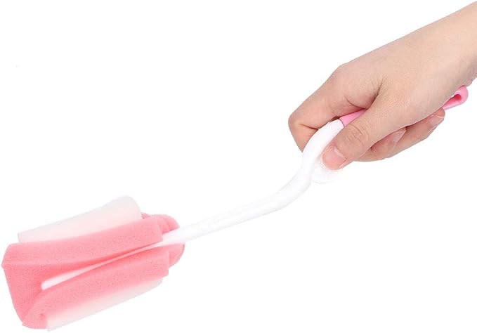 5PCS Baby Bottle Brush Set, Portable Sponge Bottle Brush Travel Kit Baby Children Cleaning Brush Sponge Set for Straw Feeding Bottle