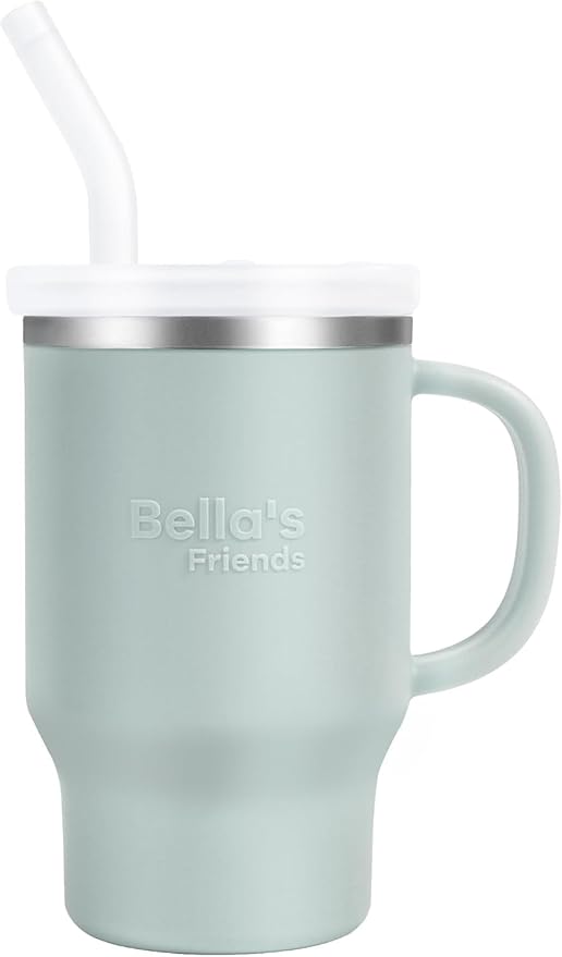 Handy Mini Tumbler, 9 oz Sippy Cups for Toddlers 1-3, Stainless Interior, Leak‑Proof Toddler Cups, Birthday Gifts for 1 Year Old Girls Boys, Baby Girl Daycare Essentials with Name Stickers