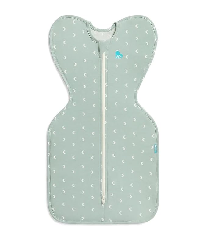 Love to Dream Swaddle Up Original, Arms Up Position, Light and Ultra Breathable Cotton - Wearable Blanket - 1.0 TOG - (20-24°C) Ideal for Moderate Temps, Medium 13-19lbs, Moon Olive