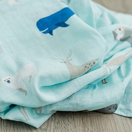 GRACED SOFT LUXURIES Muslin Swaddle Blankets | Breathable, Luxury, Soft & Decorative Baby Swaddle Blanket | Arctic World, 2-Pack - 47" x 47"