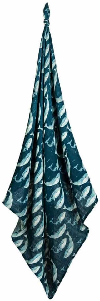 Milkbarn Baby Swaddle Blanket - Soft & Gentle 100% Rayon from Bamboo - Nursery Swaddling Blankets for Boys and Girls, Whale
