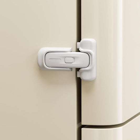 SAFELON 1 PC Childproof Refrigerator Lock, Baby Fridge Door Lock, Freezer Door Latch for Kids, Protect Refrigerators with Damaged Sealing Strips, No Tools Required (White)