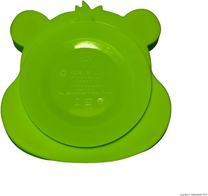 Care Bears Good Luck Bear Silicone Suction Plate BPA-Free Food-Grade Silicone Baby Plate | Strong Suction for Babies & Toddlers | Dishwasher Safe | Baby-Led Weaning