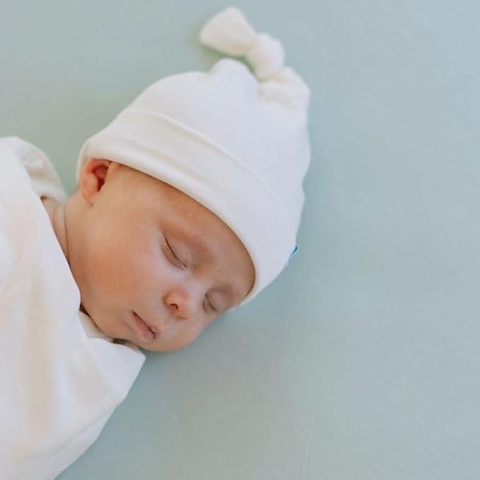 Little Unicorn Premium Stretch Knit Swaddle & Hat Set | Ultra-Soft with Optimal Stretch for Newborns | Giftable Set (White)