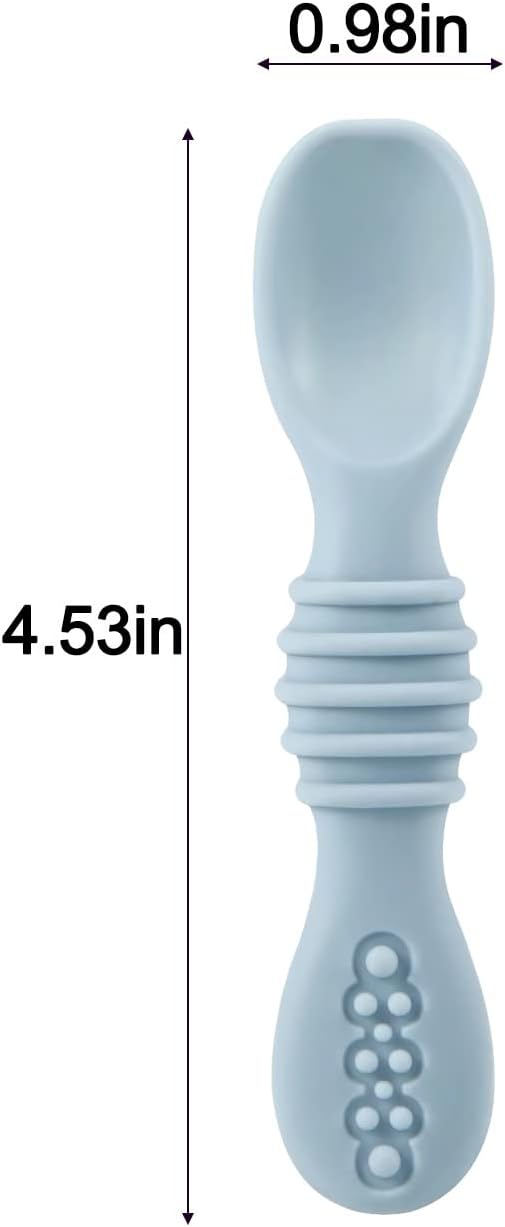 PandaEar Silicone Baby Spoons and Fork Feeding Set