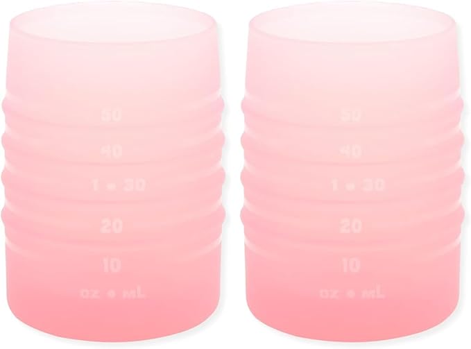 Bumkins Baby and Toddler Cups, Sip Cup, Spill Proof Training Drinking for Babies Ages 4 Months, Tip Proof, Platinum Silicone Starter Cup, First Year Learning Supplies, Easy to Hold, Holds 2oz, Pink