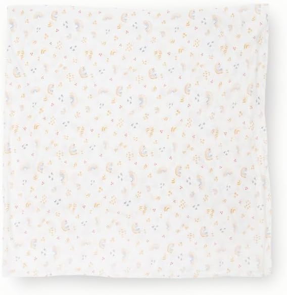Little Unicorn Large Stretch Knit Swaddle Blanket 2 Pack| Super Soft with Optimal Stretch for swaddling | Giftable Set (Rainbows)