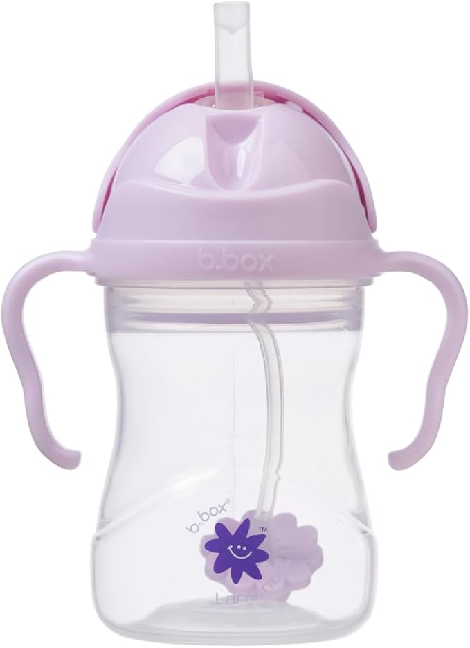 Lansinoh b.box Weighted Straw Sippy Cup for Babies 6 Months+ | Leak?‘Proof, BPA?‘Free, 8 oz Toddler Cup | Drink From Any Angle | Easy Grip, Dishwasher Safe | Boysenberry
