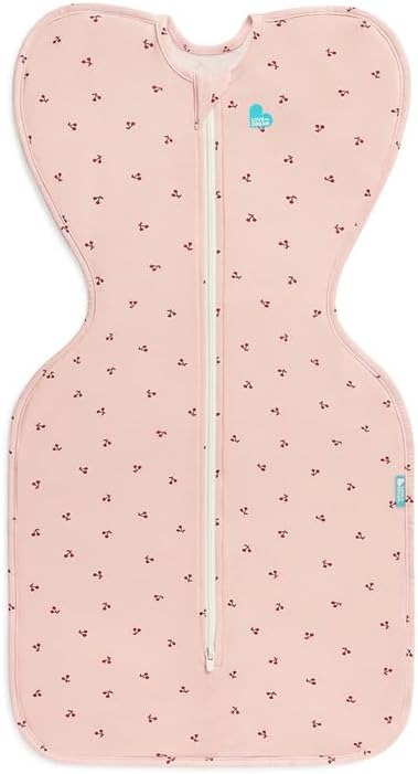 Love to Dream Swaddle Up Bamboo, Arms Up Position, Soft and Luxurious 100% Viscose from Bamboo - Wearable Blanket - 1.0 TOG - (20-24°C) Ideal for Moderate Temps, Newborn 5-8.5lbs, Cherries Blush