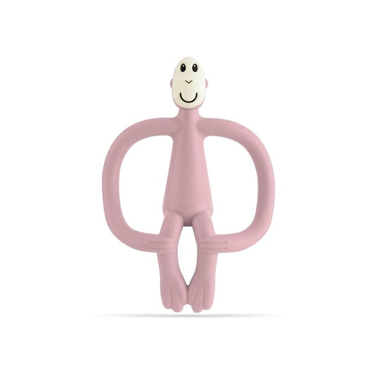 Matchstick Monkey Original Teether & Gel Applicator – Silicone Baby Teether, Easy-to-Grip, BPA-Free, Supports Self-Soothing & Early Brushing, 3 Months+, 4 Inches, Duty Pink