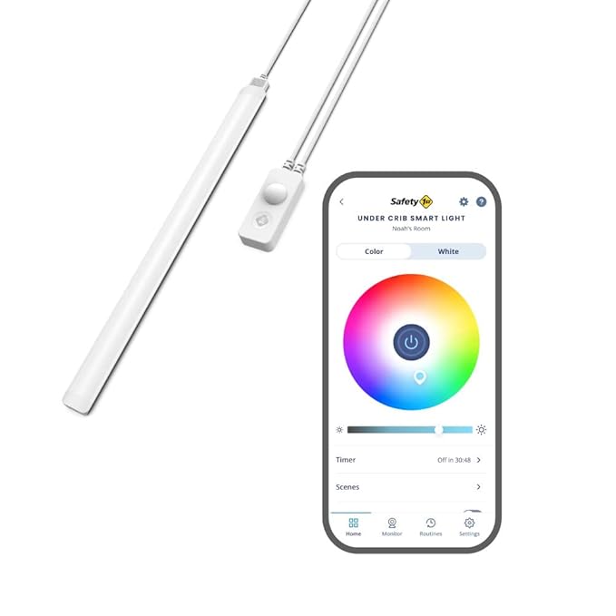 Safety 1st Connected Under Crib Smart Light ??Motion Activated Night Light, Dimmable and Full Color Control, Nursery and Bedroom Lighting, Wi-Fi Enabled, iOS and Android Compatible