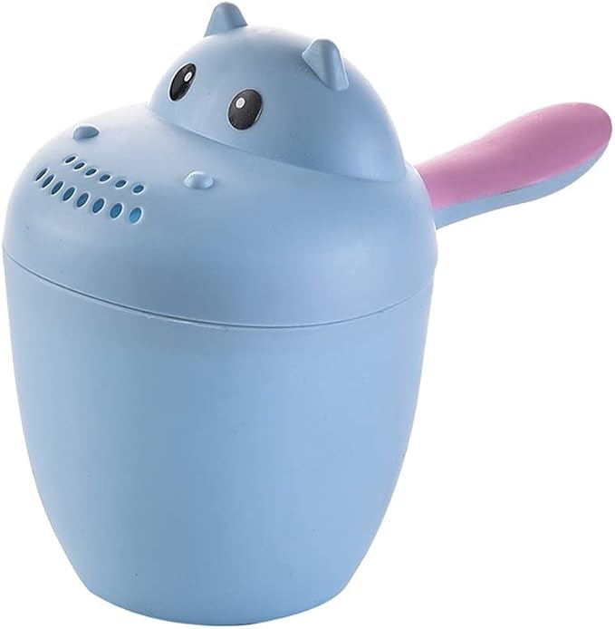 Katutude Baby Bath Rinse Cup - Shampoo Rinser Wash Cup Hair Washing Jug Water Scoop Bathroom Accessories for Newborn Baby Toddlers Shower, 7cm x 14cm / Blue
