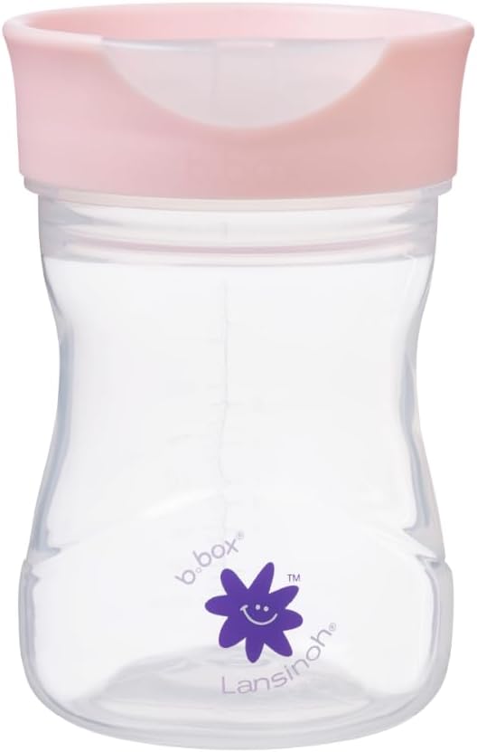 Lansinoh b.box Toddler Training Cup (Ages 12+ Months) | Free-Flow Transition Cup for Toddlers Learning to Drink | BPA-Free, Dishwasher Safe | 8 oz | Cherry Blossom