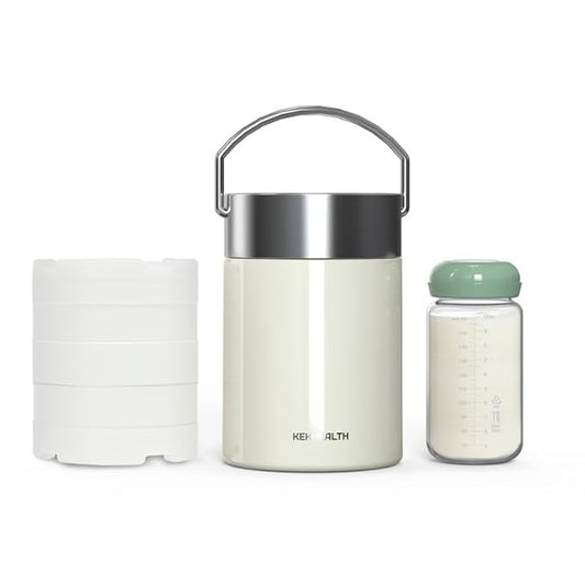11oz Half-Day Cold-Chain Breastmilk Cooler, Double-Wall Vacuum Stainless Steel with 360° Cooling, Keeps Milk ??0°F for 14 Hours, Ultra-Portable Leak-Proof BPA-Free, Easy to Clean