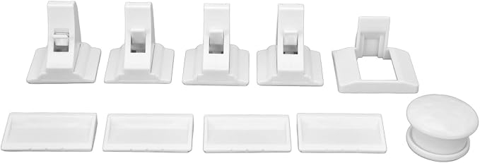 Multifunctional Magnetic Drawer Lock Babyproofing Cabinet Locks, Easy Installation, for Baby Cabinet Doors, [4] + [1] Key