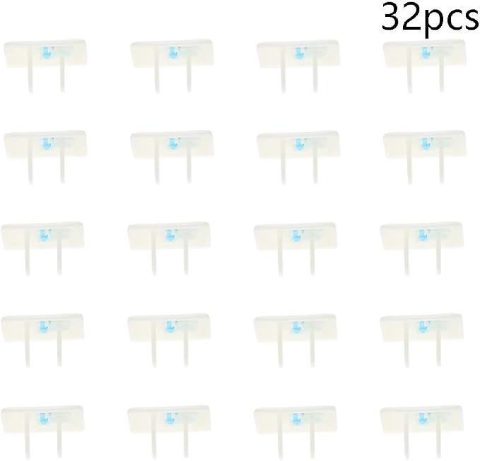 Heyiarbeit 32pcs Outlet Covers Child Proof Plug Cover Electrical Protector Safety Caps for Home Office Electrical Outlets Child Safety Socket Cover 2 Holes White