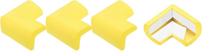 uxcell Corner Guards Edge Protectors, 12Pack Foam Safety Bumper L Shape, 55mm/2.16"(L) for Furniture Corner Table Edge Guard, Yellow