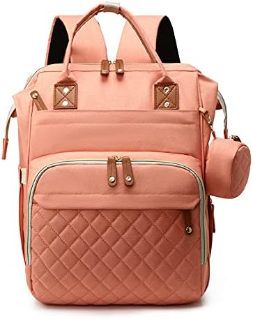 Diaper Bag Backpack, Nappy Bag Gift for Boys/Girl-Mothers Day Gifts,Mommy Bag With USB Charging Port (Pink)