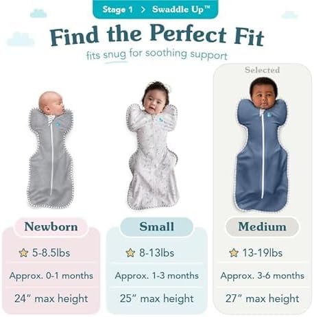 Love to Dream Swaddle UP, 1.0 TOG Baby Sleep Sack, Self-Soothing Swaddles for Newborns, Improves Sleep Secure Fit Helps Calm Startle Reflex, New Born Essentials for Baby Medium 13-19 lbs, Stripe Pink