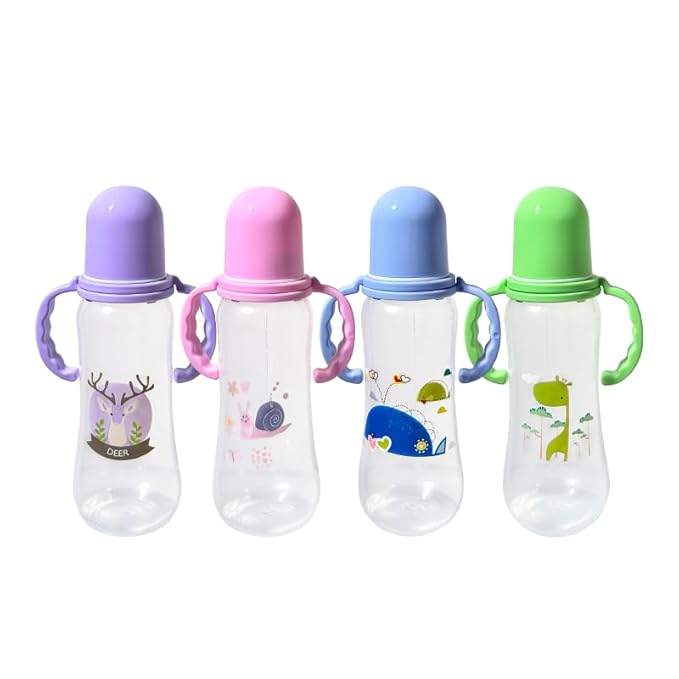 Pretty Baby 8oz 4-Pack Anti-Colic Baby Bottles for Newborns, BPA-Free, Breastfeeding Transition, Vented for Gas & Colic Relief Ideal for Baby Registry