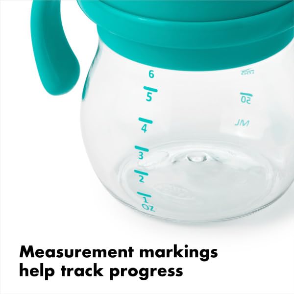 OXO Tot Transitions Soft Spout Sippy Cup with Removable Handles, Teal, 6 Ounce