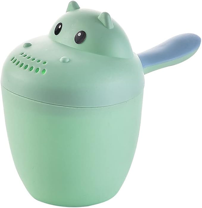 Katutude Baby Bath Rinse Cup - Shampoo Rinser Wash Cup Hair Washing Jug Water Scoop Bathroom Accessories for Newborn Baby Toddlers Shower, 7cm x 14cm / Green