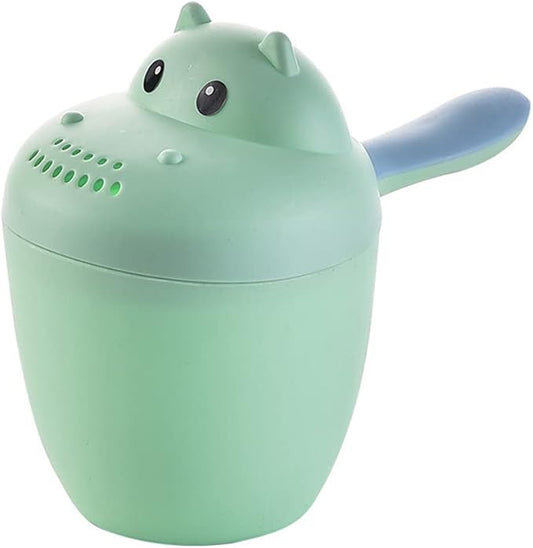 Katutude Baby Bath Rinse Cup - Shampoo Rinser Wash Cup Hair Washing Jug Water Scoop Bathroom Accessories for Newborn Baby Toddlers Shower, 7cm x 14cm / Green