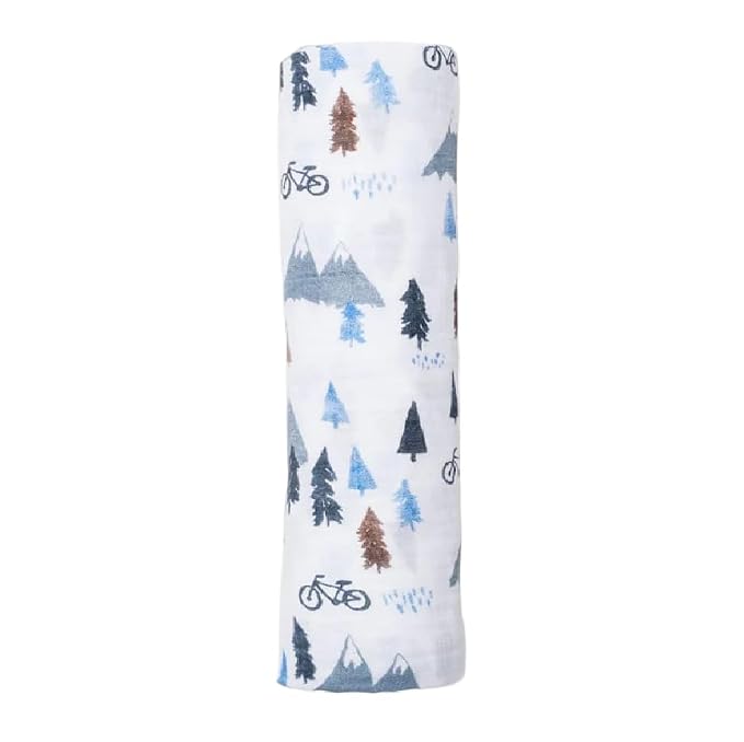 Lulujo Baby 100% Cotton Muslin Swaddle Blanket, 47 x 47-Inches, Mountain Top