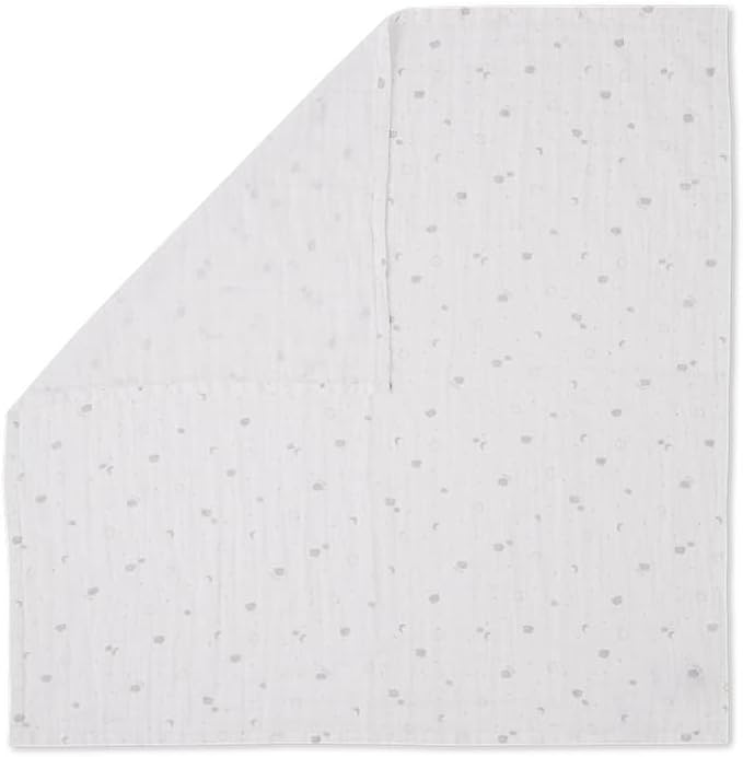 MORI Baby Muslin Burp Cloth in White Print - Unisex Swaddle Blanket for Infants & Newborns - 29.5 x 29.5”
