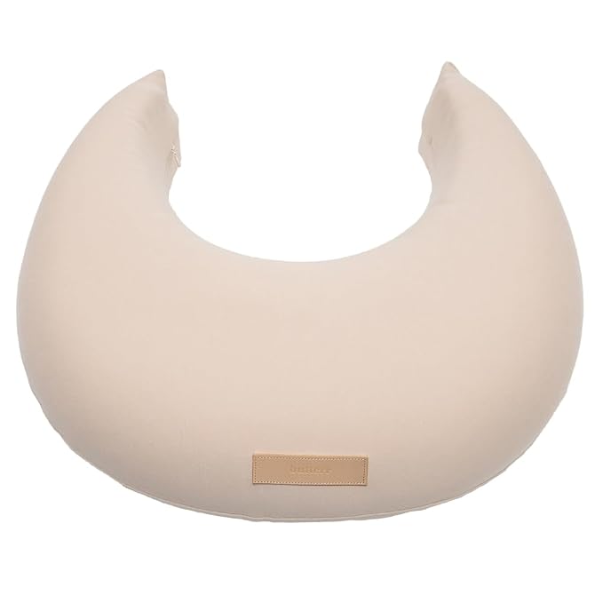 Natural Breastfeeding Pillow, Nursing and Posture Support, Plant Based Cushion with Organic Cotton Removable Cover (Natural)
