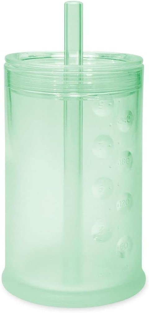 Olababy Silicone Training Cup with Straw Lid Bundle 5oz Coral + 9oz Mint