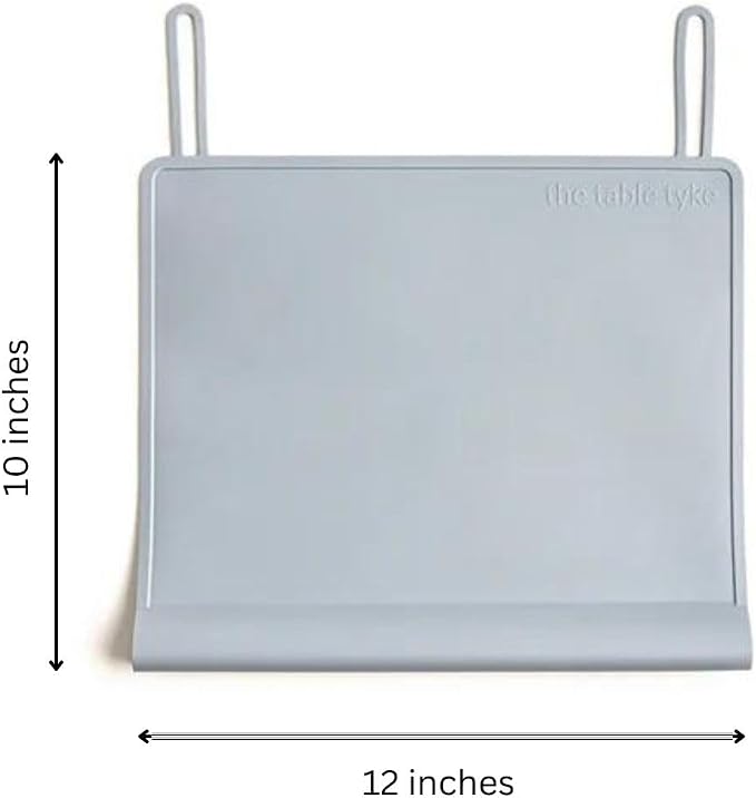 The Table Tyke Silicone Placemats for Toddlers with Patented Edge Bumper | Kids Placemats Non Slip Travel Ready | Baby Placemat BPA Free for Restaurant Dining Table | Slate Grey