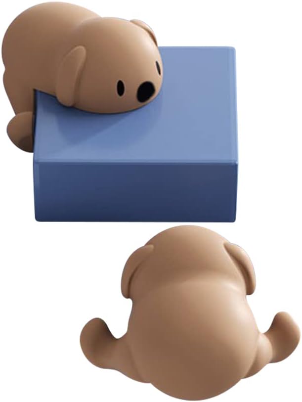 Katutude 8 Pack Cartoon Dog Table Corner Protectors Anti-Collision Furniture Sharp Corners Bumpers Baby Proofing Rubber Corner Protectors Baby Cushion Silicone Table Corner Protectors, Coffee