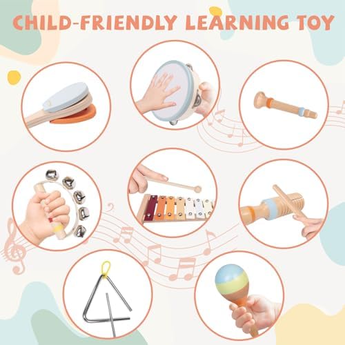 YHHYTOY Montessori Baby Toys Set for 9-18 Months, Infant Sensory Toys Color Learning and Musical Enlightenment