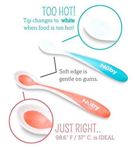 Nuby Hot Safe Feeding Spoons, 4 Count