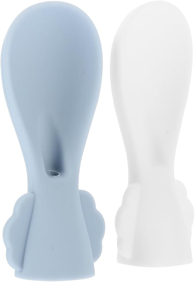GLEAVI Silicone Baby Feeding Spoon Set with Food Pouch Squeeze Spoon Attachment for Infant Pureed Food Feeding Soft Reusable Infant Feeding Utensils 2-Pack