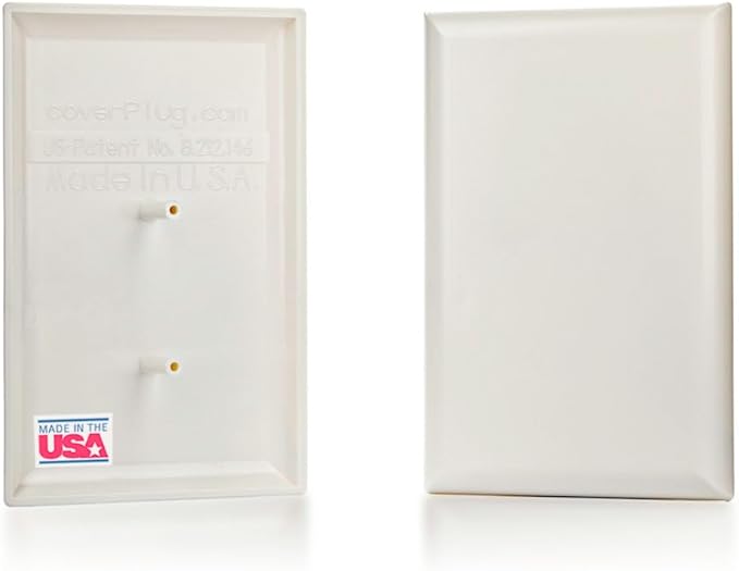 Paintable Childproof Wall Outlet Cover ??2 Pack Blank Electrical Outlet Cover for Baby Safety and Room Cohesion
