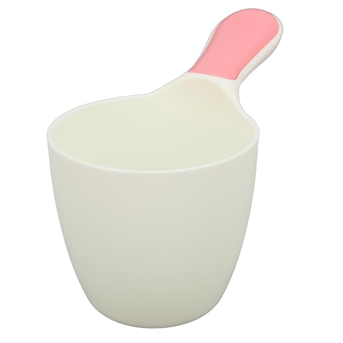 SUNGOOYUE Baby Shampoo Rinse Cup, Soft Silicone Bath Bathing Cup with Plastic Body, Gentle Water Pouring 3 Key Uses for Newborns Toddlers Kids Hair Washing and Bath Time Care