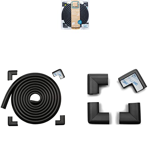 15ft Edge 12 Corners - Bundle & Save - RovingCove HeftyFit Edge Corner Guards, Onyx Black