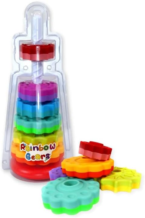 Spinning Stacker Toy - Rainbow Ring Stacker Montessori Baby Toys for 15 Months+ - Sensory & Learning Toys for Toddlers for Boys & Girls