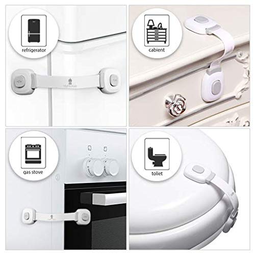 Baby Safety Cabinet Locks | Baby Proofing | Easy To Install | Cabinet Locks | Refrigerator Lock | Edge Protectors | Drawer Locks Child Safety | Door Locks for Kids | Door Latch (Locks and Corners)