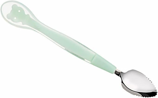 Double-ended Silicone Feeding Spoon for Boy Girl Ergonomic Non-toxic Utensils Portable Soft-tip Tableware for Boy Girl Comfortable Grip for Home and Outdoor Feeding