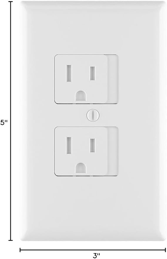 10 Pack - SnapPower SafePlate - [For Duplex Outlets] Self-Closing Safety Cover Plate - Child-Proofing Wall Plate Helps Protect Baby From Electrical Shock (Duplex)