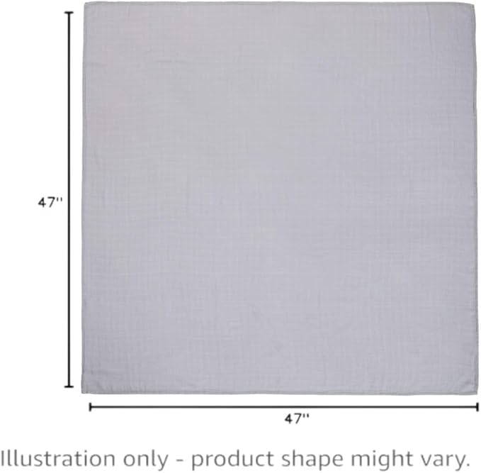 Muslin Swaddle Blankets for Baby Boys and Girls, 4-Pack Breathable and Skin-Friendly Receiving Blanket Wrap, Baby Essentials, Registry & Gift, 47 x 47 inches (Blue Sky)